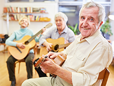 Seniors enjoying the benefits of music at a senior living community